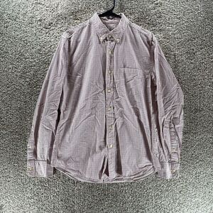 J Crew Shirt Mens Medium Red White Blue Check Button Up Quality Woven Shirts‎